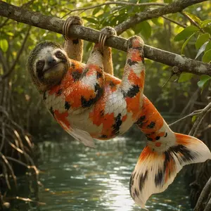 Koi fish + Sloth